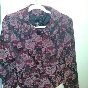 Axcess by Liz Claiborne Purple floral tapestry jacket, Size 12